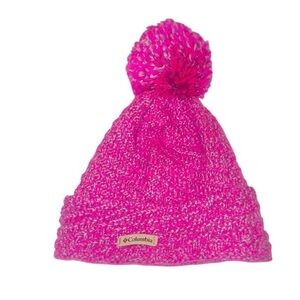 Columbia pink knit Pom winter cap hat women’s size OS ONE SIZE Medium Large